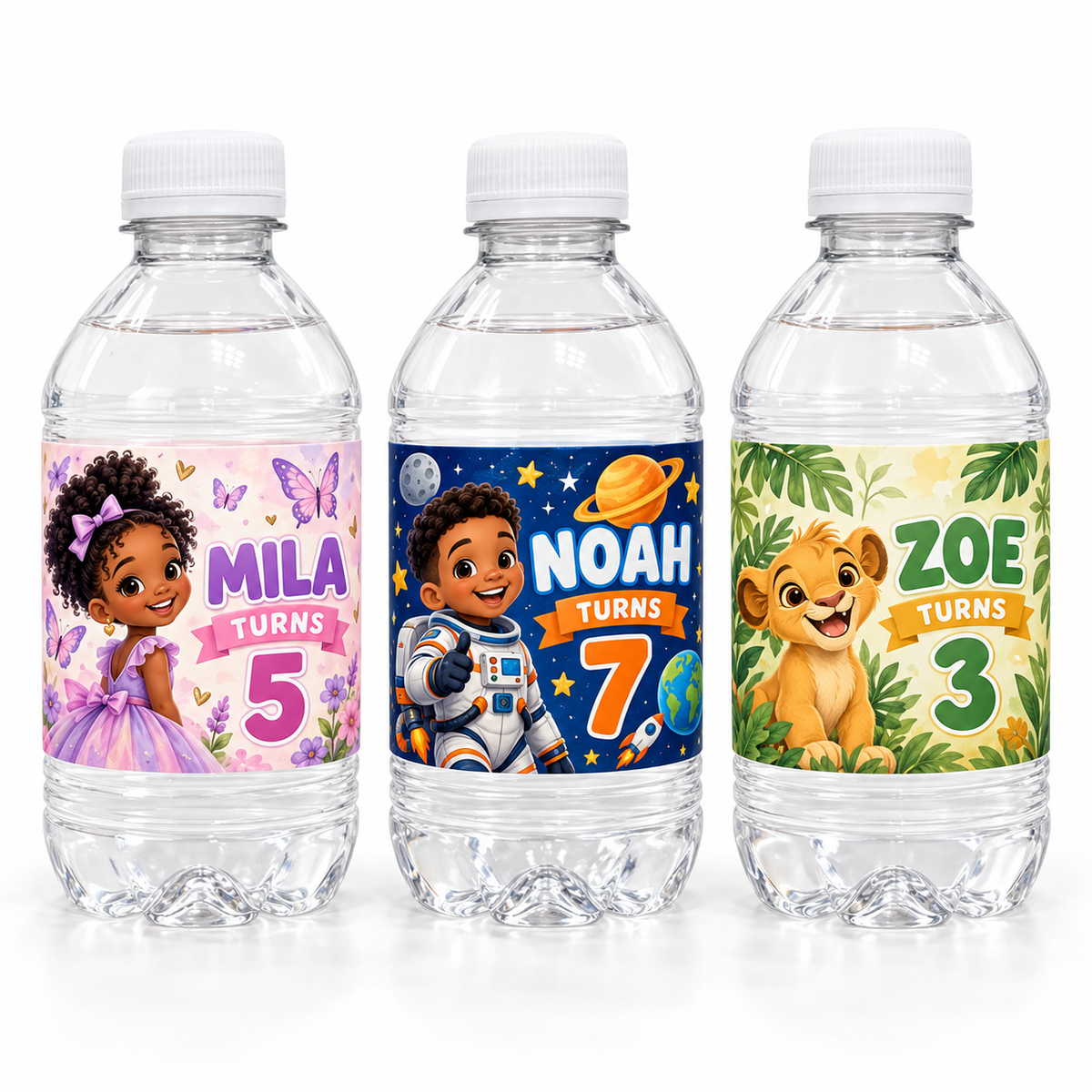 Custom Mini Water Bottle Labels — Labels Only