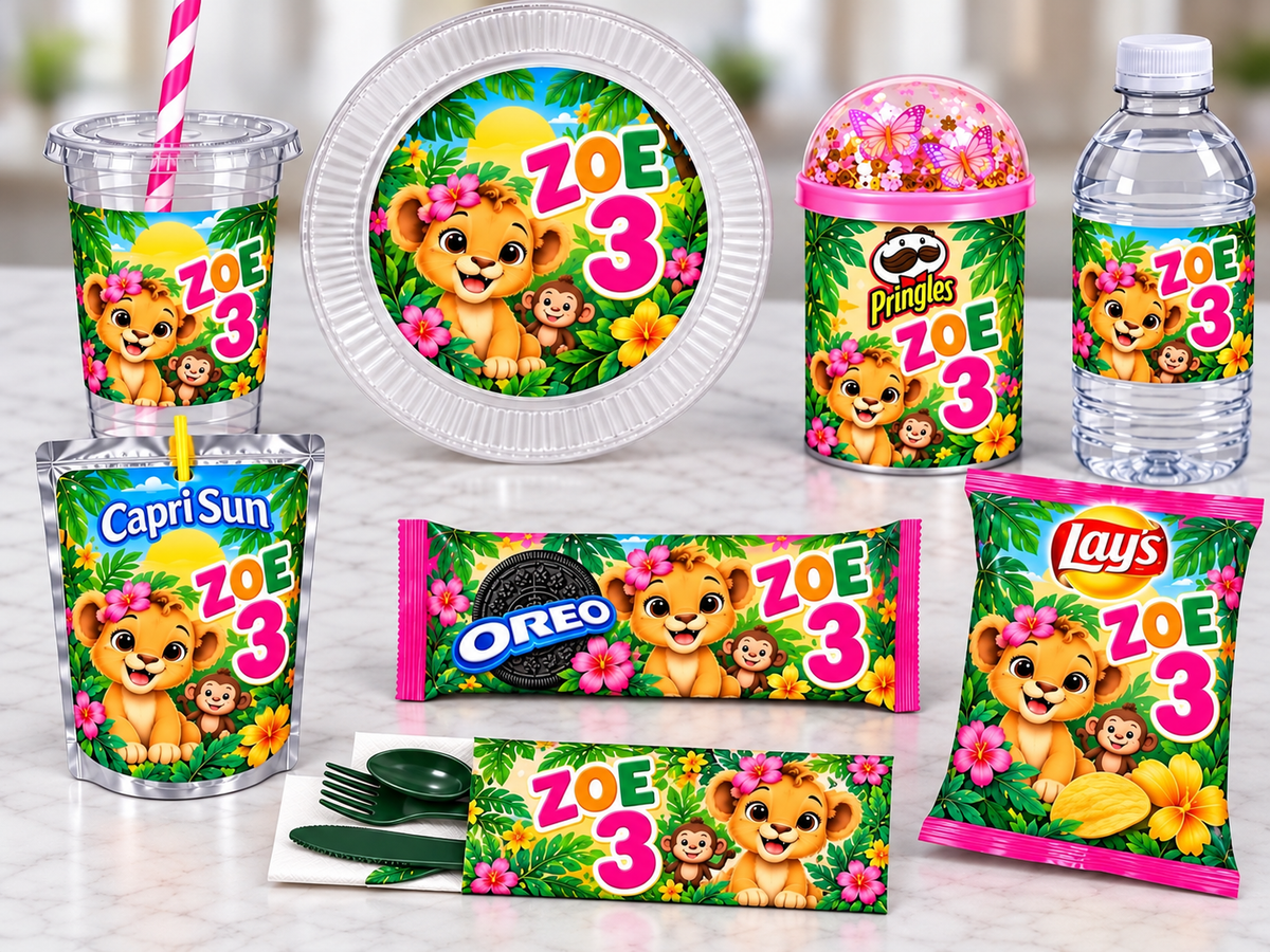 Custom Birthday Party Favor Bundle – 8 Items, 12 of Each (96 Pieces Total)